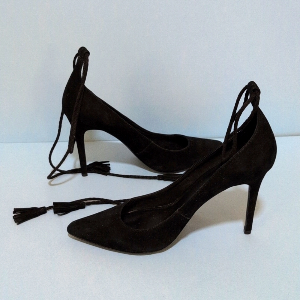 Joie Black Suede Heels with hassle